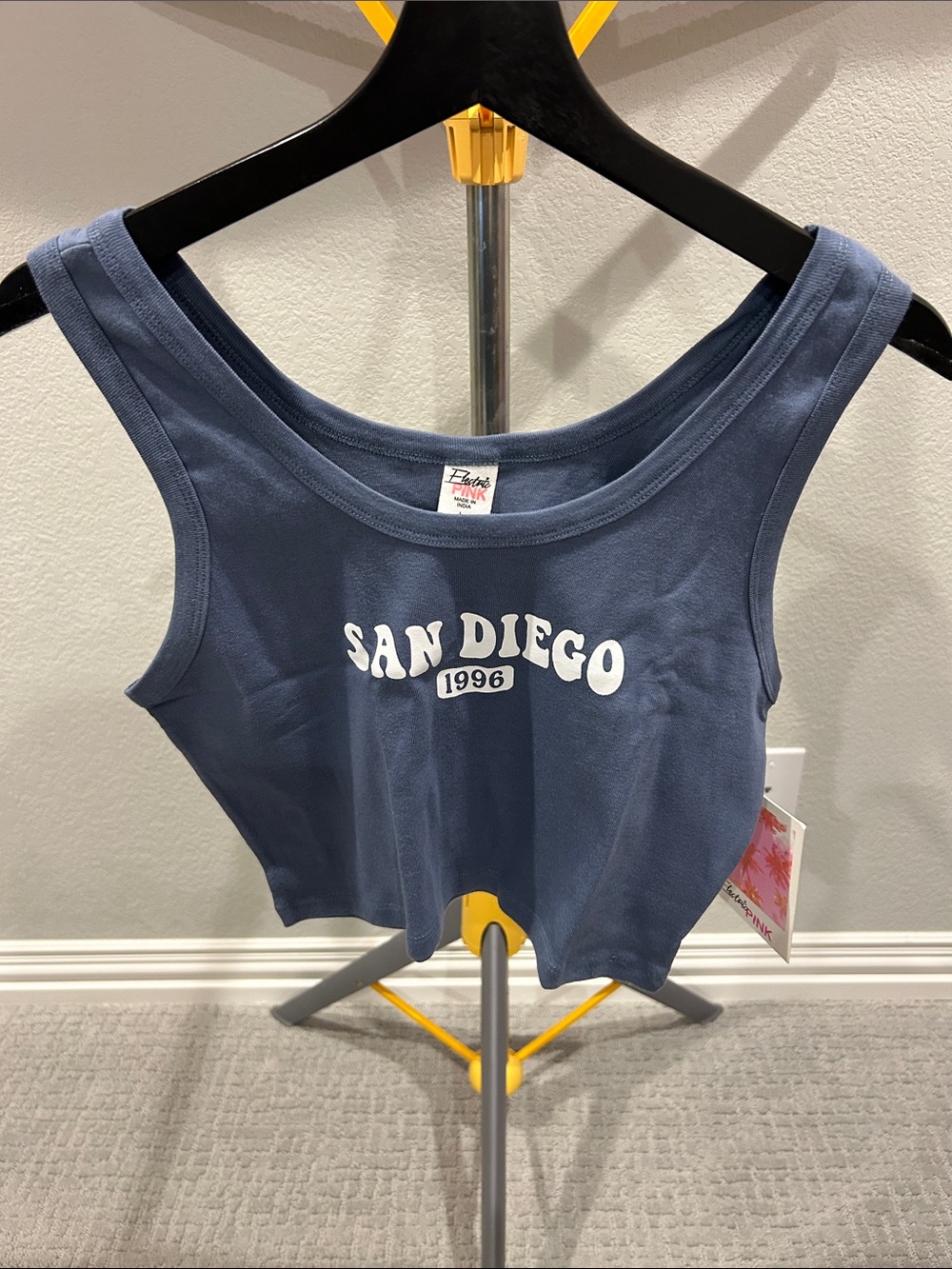 San Diego 1996 Navy Crop Tank Top by Pink
